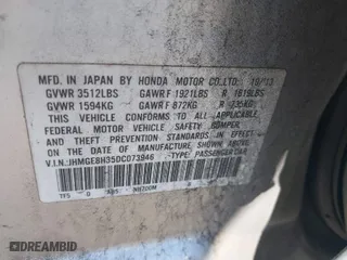 2013 Honda Fit with VIN JHMGE8H35DC073946, listed as a IAAI auction lot 41834130 with 173,018 mi miles. Bid and sale history available at carsss.com. Image 8.