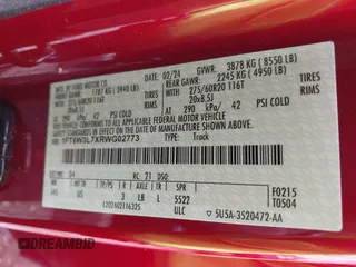 2024 Ford F-150 Lightning Flash z VIN 1FT6W3L7XRWG02773, wystawiony jako IAAI lot #42266067 z przebiegiem 7 256 mil mil oraz . Historia ofert i sprzedaży dostępna na DreamBid. Obrazek 9.