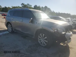 2011 Infiniti QX56 7-passenger with VIN JN8AZ2NF3B9502751, listed as a Copart auction lot 52233705 with Not Provided miles and Salvage Title. Bid and sale history available at carsss.com. Image 4.