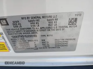 2014 GMC Acadia Denali with VIN 1GKKVTKD1EJ220183, listed as a IAAI auction lot 42230611 with 103,789 mi miles and . Bid and sale history available at carsss.com. Image 9.