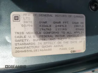 1994 Buick Regal with VIN 2G4WB55L1R1464688, listed as a Copart auction lot 48511405 with 123,944 mi miles and Salvage Title. Bid and sale history available at DreamBid. Image 12.