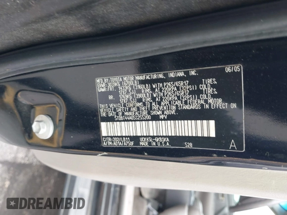 2005 Toyota Sequoia SR5 with VIN 5TDBT44A05S255200, listed as a IAAI auction lot 42215046 with 194,891 mi miles and . Bid and sale history available at DreamBid. Image 9.