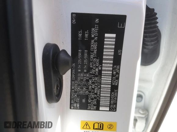 2019 Lexus NX 300 z VIN JTJYARBZ1K2133211, wystawiony jako Copart lot #55333545 z przebiegiem 56 814 mil mil oraz Szkoda całkowita • Salvage title. Historia ofert i sprzedaży dostępna na DreamBid. Obrazek 12.