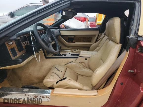 1987 Chevrolet Corvette with VIN 1G1YY3181H5121760, listed as a Copart auction lot 74564344 with 0 mi miles and Salvage Title. Bid and sale history available at carsss.com. Image 7.