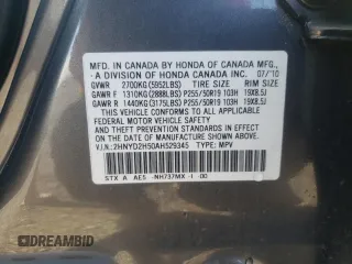 2010 Acura MDX Advance with VIN 2HNYD2H50AH529345, listed as a Copart auction lot 78593954 with 207,962 mi miles and Clean Title. Bid and sale history available at DreamBid. Image 13.