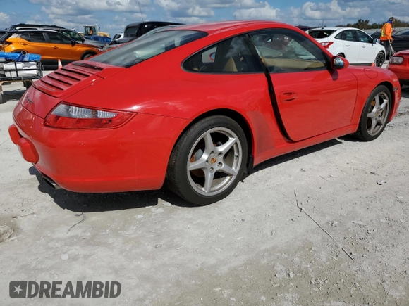 2007 Porsche 911 Carrera with VIN WP0AA29957S710251, listed as a Copart auction lot 77589144 with 0 mi miles and Salvage Title. Bid and sale history available at carsss.com. Image 3.