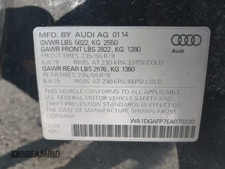 2014 Audi Q5 Premium Plus z VIN WA1DGAFP7EA079220, wystawiony jako IAAI lot #41880377 z przebiegiem 216 759 mil mil oraz . Historia ofert i sprzedaży dostępna na DreamBid. Obrazek 9.