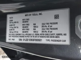 2025 Tesla Model 3 Long Range with VIN 5YJ3E1EB5SF880681, listed as a IAAI auction lot 41429855 with 747 mi miles. Bid and sale history available at carsss.com. Image 9.