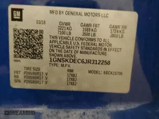 2018 Chevrolet Tahoe Commercial with VIN 1GNSKDEC6JR312258, listed as a Copart auction lot 47268985 with 117,782 mi miles and Clean Title. Bid and sale history available at carsss.com. Image 13.