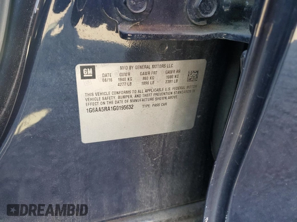 2016 Cadillac ATS Standard RWD z VIN 1G6AA5RA1G0195632, wystawiony jako Copart lot #81726714 z przebiegiem 113 408 mil mil oraz Szkoda całkowita • Salvage title. Historia ofert i sprzedaży dostępna na DreamBid. Obrazek 12.