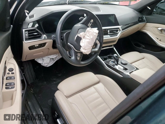 2021 BMW 3 Series 330i with VIN 3MW5R1J09M8C14333, listed as a Copart auction lot 48227865 with 0 mi miles and Salvage Title. Bid and sale history available at carsss.com. Image 8.