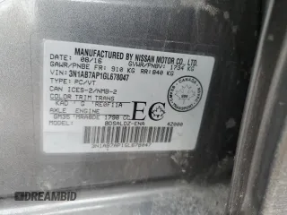 2016 Nissan Sentra SR with VIN 3N1AB7AP1GL678047, listed as a Copart auction lot 50045335 with 146,722 mi miles and Salvage Title. Bid and sale history available at DreamBid. Image 12.