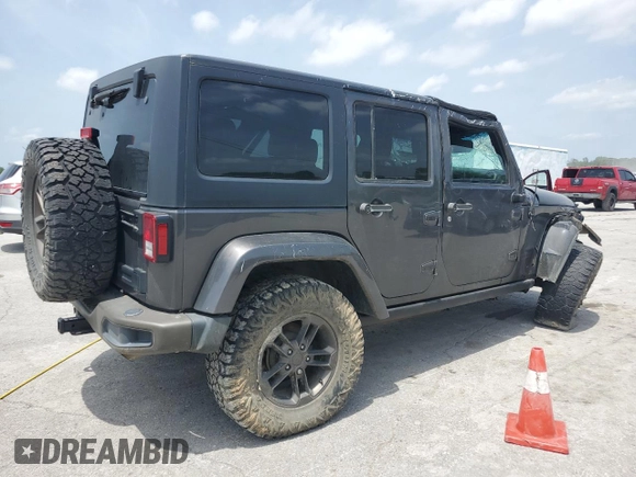 2017 Jeep Wrangler Unlimited 75th Anniversary with VIN 1C4BJWEG2HL503506, listed as a Copart auction lot 57046545 with 114,478 mi miles and Salvage title. Bid and sale history available at DreamBid. Image 3.