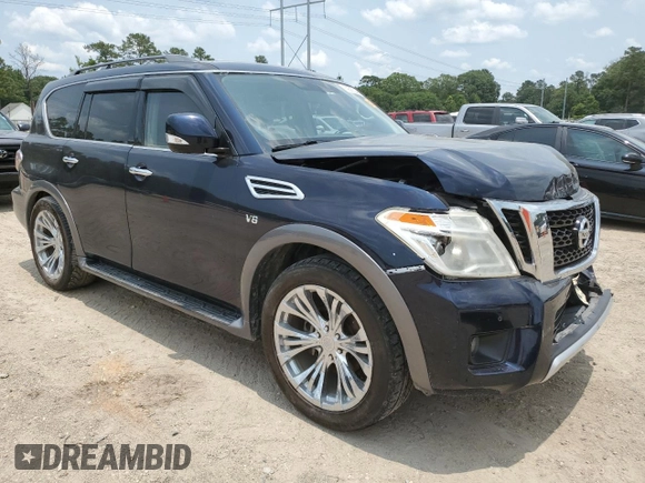 2018 Nissan Armada SL z VIN JN8AY2ND8J9050540, wystawiony jako Copart lot #59583535 z przebiegiem 138 304 mil mil oraz Szkoda całkowita • Salvage title. Historia ofert i sprzedaży dostępna na DreamBid. Obrazek 4.