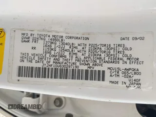 2003 Lexus RX 300 with VIN JTJHF10U630297190, listed as a IAAI auction lot 41903666 with 246,714 mi miles. Bid and sale history available at carsss.com. Image 9.