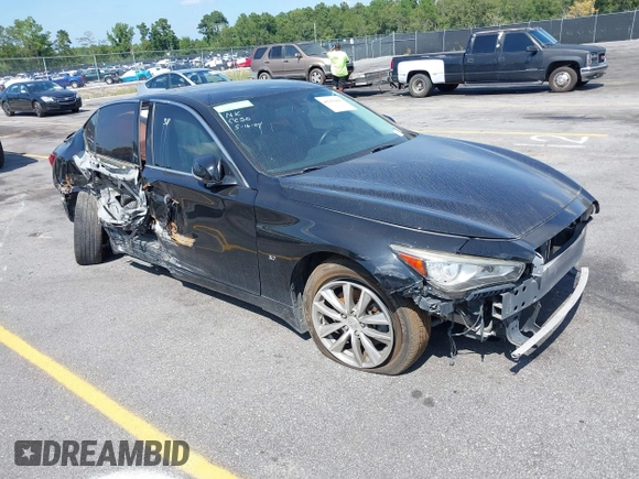 2015 Infiniti Q50 Premium with VIN JN1BV7AR0FM407577, listed as a IAAI auction lot 40191466 with 94,239 mi miles. Bid and sale history available at carsss.com. Image 1.