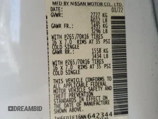 2022 Nissan Frontier SV z VIN 1N6ED1EJ6NN642344, wystawiony jako Copart lot #50182595 z przebiegiem 81 228 mil mil oraz Szkoda całkowita • Salvage title. Historia ofert i sprzedaży dostępna na DreamBid. Obrazek 12.