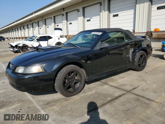 2002 Ford Mustang GT Deluxe with VIN 1FAFP45X02F201213, listed as a Copart auction lot 56493595 with 81,776 mi miles and Salvage title. Bid and sale history available at DreamBid. Image 1.