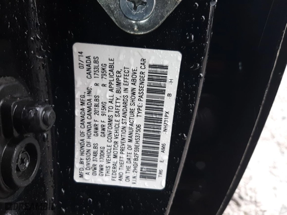 2014 Honda Civic Sedan LX with VIN 2HGFB2F59EH537506, listed as a Copart auction lot 84414474 with 142,792 mi miles and Non Repairable. Bid and sale history available at carsss.com. Image 12.