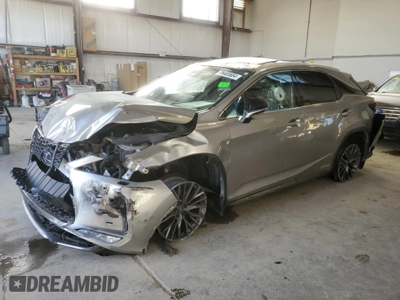 2020 Lexus RX 450h F Sport Performance z VIN 2T2YGMDA7LC044155, wystawiony jako Copart lot #78403684 z przebiegiem 165 656 mil mil oraz Szkoda całkowita • Salvage title. Historia ofert i sprzedaży dostępna na DreamBid. Obrazek 1.