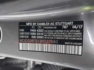 2018 Mercedes-Benz CLA with VIN WDDSJ4EB1JN527580, listed as a IAAI auction lot 41257862 with 65,622 mi miles. Bid and sale history available at carsss.com. Image 9.