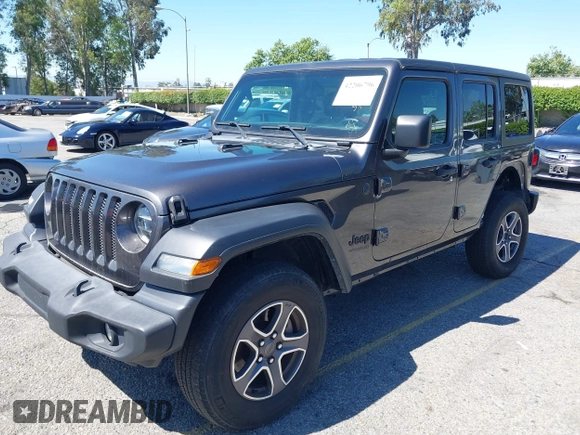 2022 Jeep Wrangler Unlimited Sport S z VIN 1C4HJXDG6NW134306, wystawiony jako IAAI lot #42206796 z przebiegiem 45 303 mil mil oraz . Historia ofert i sprzedaży dostępna na DreamBid. Obrazek 2.