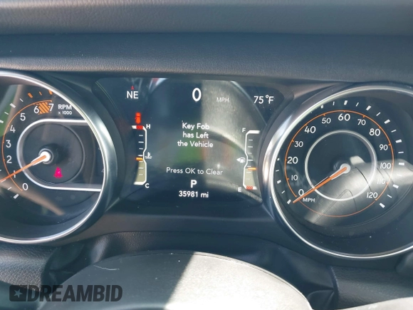 2023 Jeep Wrangler High Altitude z VIN 1C4HJXEN9PW560958, wystawiony jako IAAI lot #42393559 z przebiegiem 35 981 mil mil oraz . Historia ofert i sprzedaży dostępna na DreamBid. Obrazek 7.