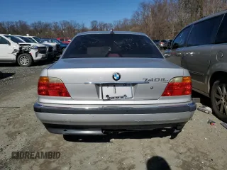 2000 BMW 7 Series 740iL with VIN WBAGH8341YDP12958, listed as a Copart auction lot 48118615 with 0 mi miles and Salvage Title. Bid and sale history available at carsss.com. Image 6.