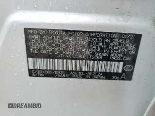 2021 Lexus IS 300 with VIN JTHAA1D28M5112488, listed as a Copart auction lot 56002845 with 41,660 mi miles and Salvage title. Bid and sale history available at DreamBid. Image 12.