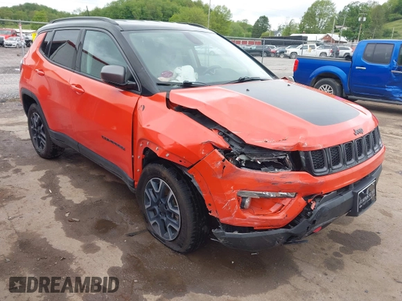 2019 Jeep Compass Trailhawk with VIN 3C4NJDDB5KT754054, listed as a IAAI auction lot 42184031 with 42,214 mi miles and . Bid and sale history available at DreamBid. Image 1.