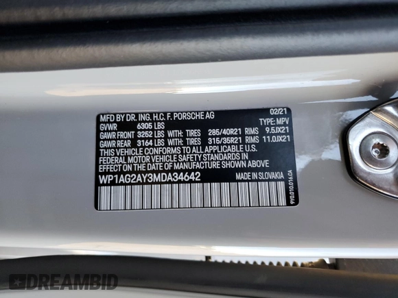 2021 Porsche Cayenne GTS with VIN WP1AG2AY3MDA34642, listed as a Copart auction lot 67523994 with 23,348 mi miles and Salvage title. Bid and sale history available at DreamBid. Image 16.