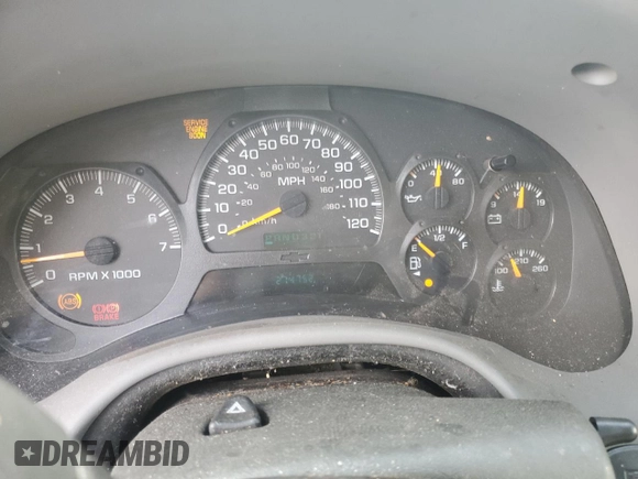 2005 Chevrolet TrailBlazer LS with VIN 1GNDS13S652324801, listed as a Copart auction lot 49913205 with 274,752 mi miles and Salvage Title. Bid and sale history available at DreamBid. Image 9.