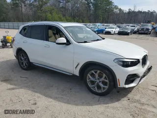 2021 BMW X3 sDrive30i with VIN 5UXTY3C03M9F63436, listed as a Copart auction lot 45341545 with 0 mi miles and Salvage Title. Bid and sale history available at carsss.com. Image 4.