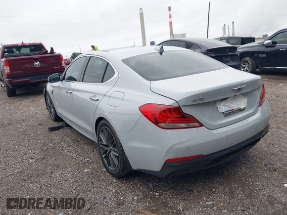 2019 Genesis G70 Advanced z VIN KMTG44LA4KU025432, wystawiony jako IAAI lot #42314340 z przebiegiem 109 629 mil mil oraz . Historia ofert i sprzedaży dostępna na DreamBid. Obrazek 3.