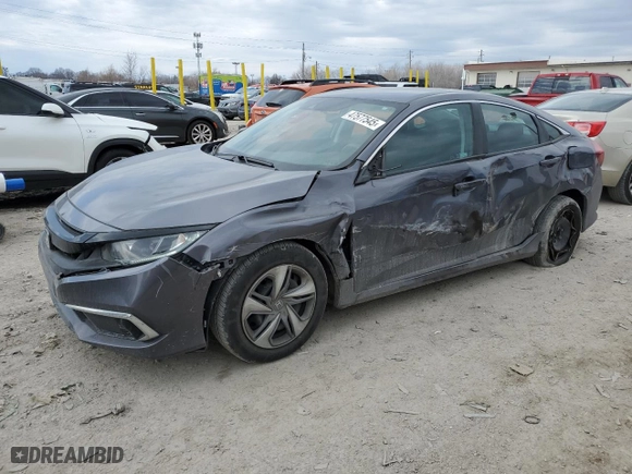 2019 Honda Civic Sedan LX with VIN 2HGFC2F66KH552594, listed as a Copart auction lot 47577545 with 34,096 mi miles and Salvage Title. Bid and sale history available at carsss.com. Image 1.