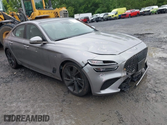 2023 Genesis G70 2.0T z VIN KMTG34TAXPU115811, wystawiony jako IAAI lot #42384218 z przebiegiem 35 262 mil mil oraz . Historia ofert i sprzedaży dostępna na DreamBid. Obrazek 1.