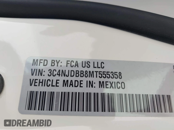 2021 Jeep Compass Latitude z VIN 3C4NJDBB8MT555358, wystawiony jako IAAI lot #42262036 z przebiegiem 67 917 mil mil oraz . Historia ofert i sprzedaży dostępna na DreamBid. Obrazek 9.