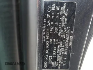 2021 Kia Forte GT-Line с VIN 3KPF34AD0ME357671, выставлен на аукционе Copart как лот 66878244 с пробегом Не указан миль и Списание • Salvage title. История ставок и продаж доступна на DreamBid. Изображение 15.