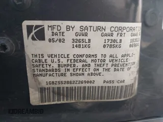 2002 Saturn SL z VIN 1G8ZS52862Z269002, wystawiony jako IAAI lot #42079357 z przebiegiem 250 721 mil mil oraz . Historia ofert i sprzedaży dostępna na DreamBid. Obrazek 9.