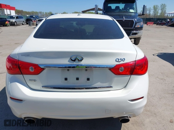 2017 Infiniti Q50 3.0t Premium with VIN JN1EV7AR5HM837945, listed as a IAAI auction lot 42001047 with 108,075 mi miles. Bid and sale history available at carsss.com. Image 16.