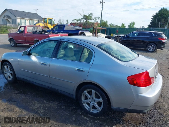 2003 Infiniti G35 w/Leather with VIN JNKCV51EX3M025635, listed as a IAAI auction lot 42162700 with 147,573 mi miles and . Bid and sale history available at DreamBid. Image 3.