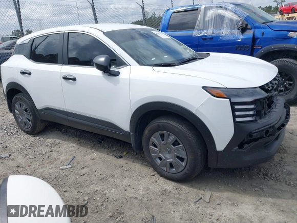2025 Nissan Kicks S with VIN 3N8AP6BA1SL306207, listed as a IAAI auction lot 41813763 with 20,807 mi miles. Bid and sale history available at carsss.com. Image 1.