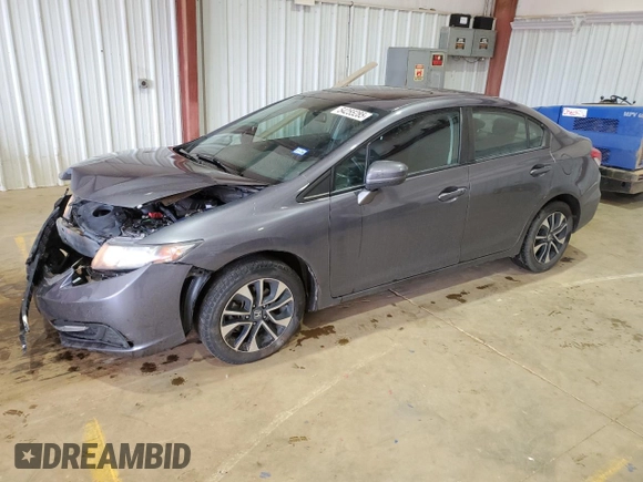 2015 Honda Civic EX with VIN 19XFB2F80FE702560, listed as a Copart auction lot 54255285 with 113,131 mi miles and Salvage Title. Bid and sale history available at DreamBid. Image 1.