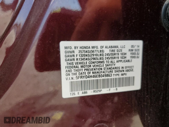 2014 Acura MDX Technology with VIN 5FRYD4H46EB049863, listed as a Copart auction lot 63079295 with 149,448 mi miles and Salvage title. Bid and sale history available at DreamBid. Image 14.