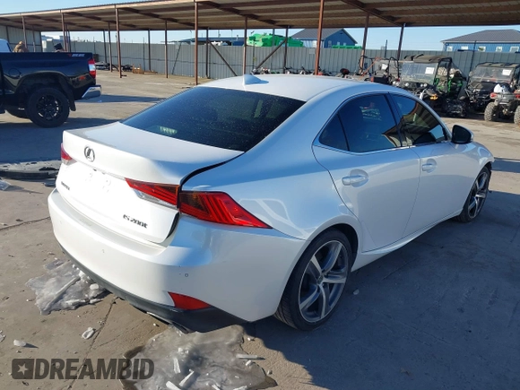 2017 Lexus IS with VIN JTHBA1D2XH5052532, listed as a IAAI auction lot 41623811 with 108,347 mi miles. Bid and sale history available at carsss.com. Image 4.