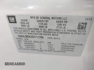 2014 Chevrolet Equinox LT with VIN 1GNALBEK2EZ111709, listed as a IAAI auction lot 41929750 with 183,082 mi miles. Bid and sale history available at carsss.com. Image 9.