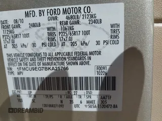 2011 Ford Escape Limited with VIN 1FMCU9EG7BKA25766, listed as a IAAI auction lot 41810992 with 74,226 mi miles. Bid and sale history available at carsss.com. Image 9.