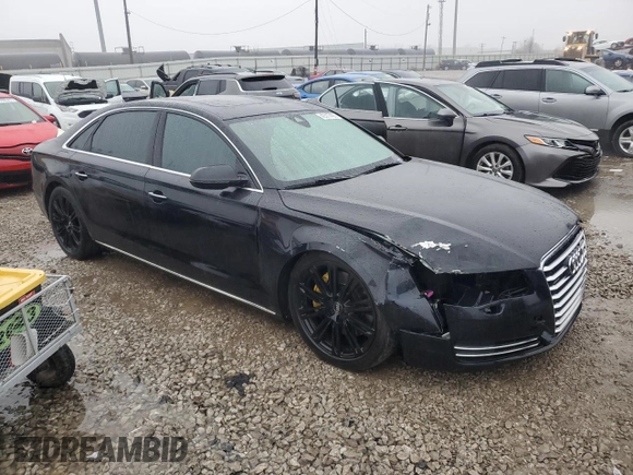 2013 Audi A8 4.0L with VIN WAUR2AFD3DN010884, listed as a Copart auction lot 42517495 with 123,212 mi miles and Salvage title. Bid and sale history available at DreamBid. Image 4.
