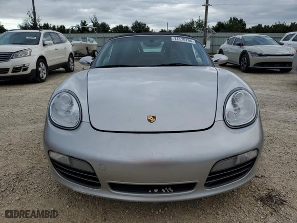 2007 Porsche Boxster S with VIN WP0CB29857U730730, listed as a Copart auction lot 74175794 with 0 mi miles and Salvage Title. Bid and sale history available at carsss.com. Image 5.