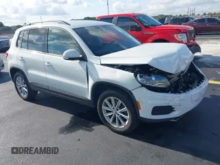 2017 Volkswagen Tiguan S with VIN WVGAV7AX5HK055081, listed as a IAAI auction lot 42224764 with 66,774 mi miles and . Bid and sale history available at DreamBid. Image 1.